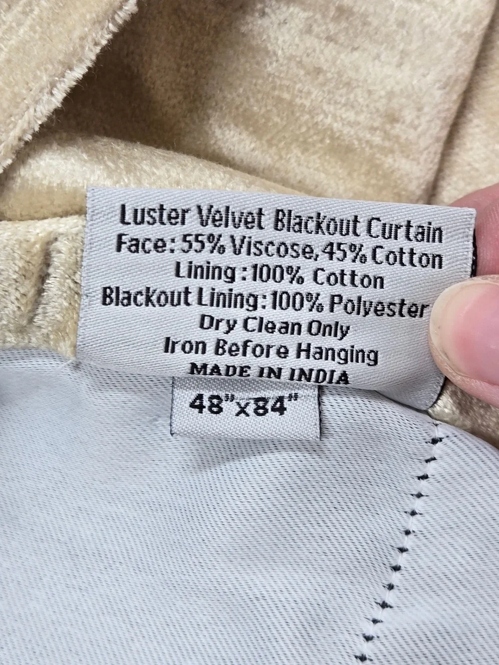 NWOT QUINCE Set Of 2 48x84 Luster Velvet True Blackout Curtains Champagne 8926